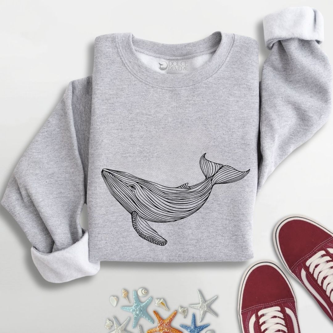 Whale Line Art Sweatshirt