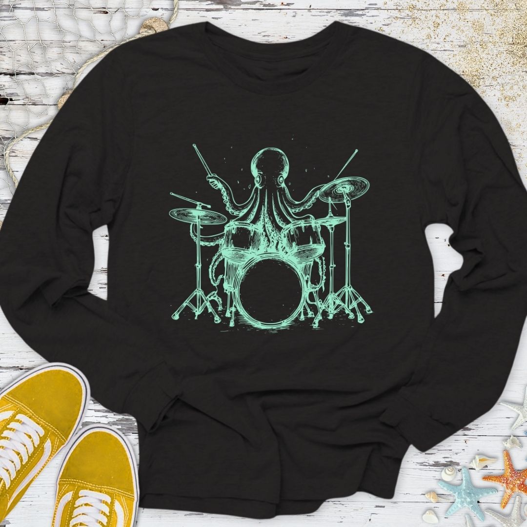 Octopus Drummer Long Sleeve Tee
