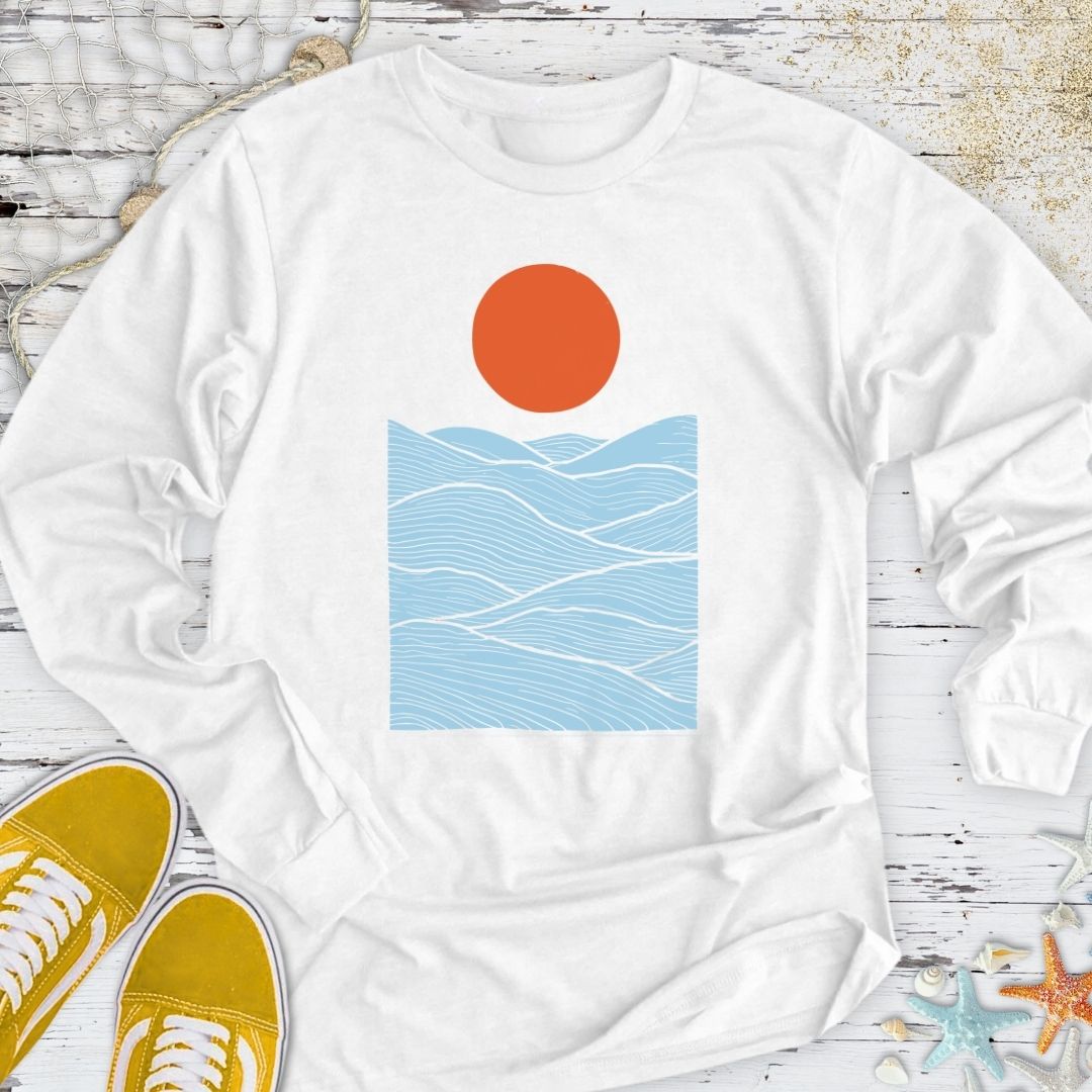 Red Ocean Long Sleeve Tee