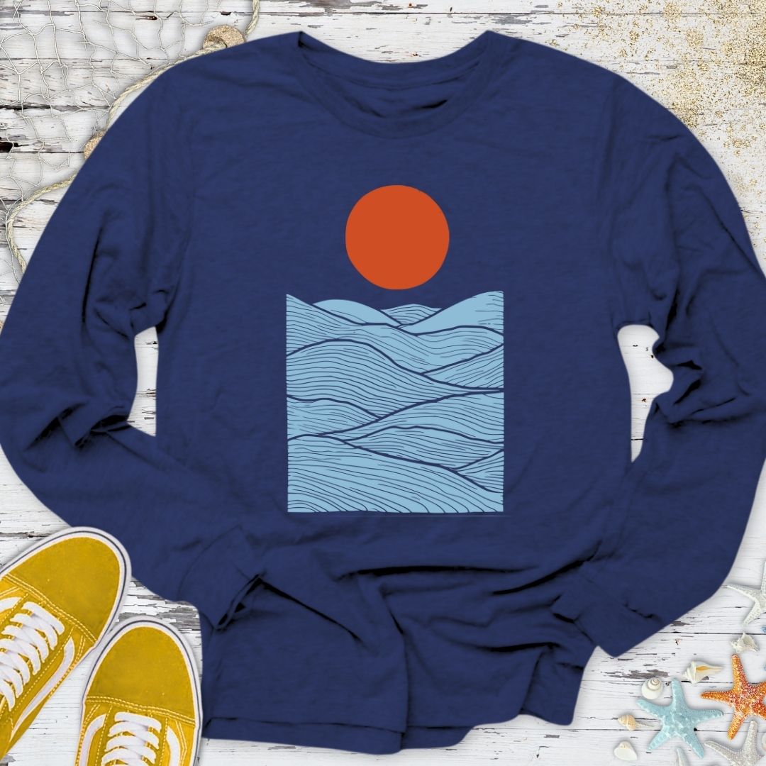 Red Ocean Long Sleeve Tee