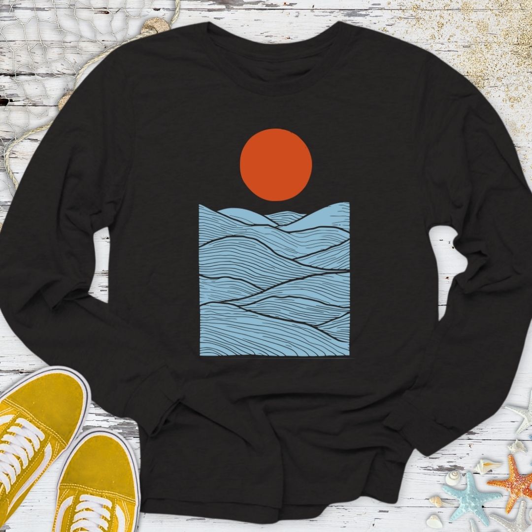 Red Ocean Long Sleeve Tee
