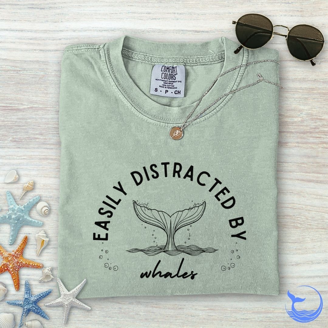 Distracted by Whales Comfort Colors T-Shirt