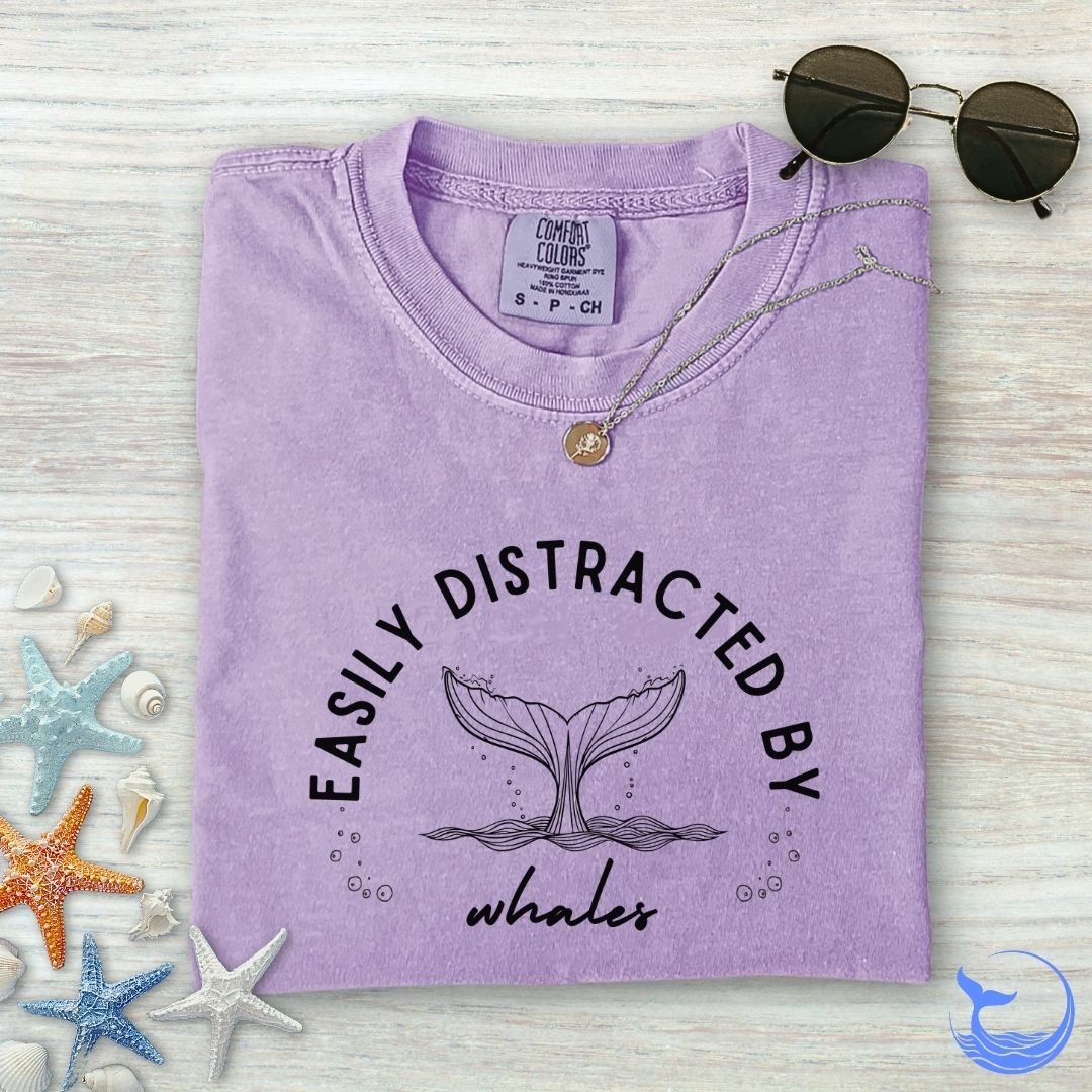 Distracted by Whales Comfort Colors T-Shirt