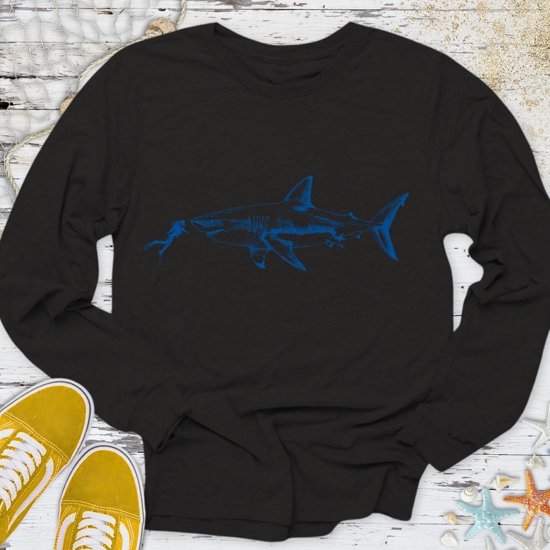 Diving With a Great White Shark Long Sleeve Tee