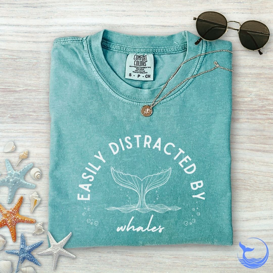 Distracted by Whales Comfort Colors T-Shirt