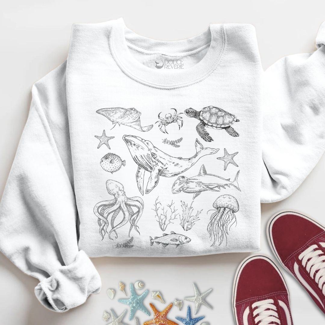 Vintage Marine Animals Sweatshirt
