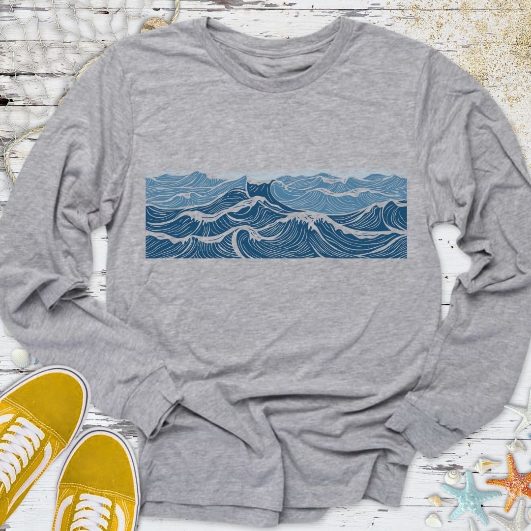 Line Waves Long Sleeve Tee