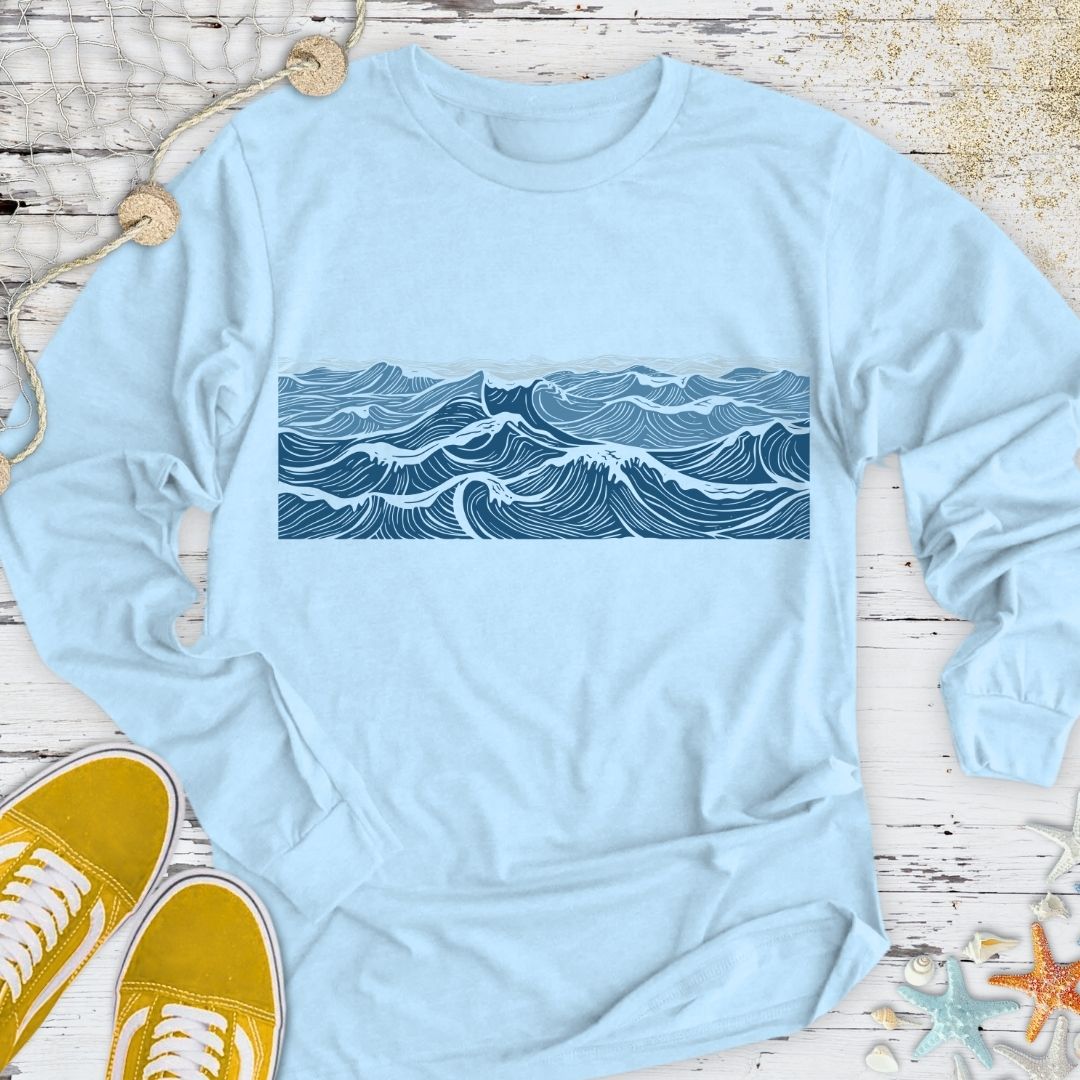 Line Waves Long Sleeve Tee