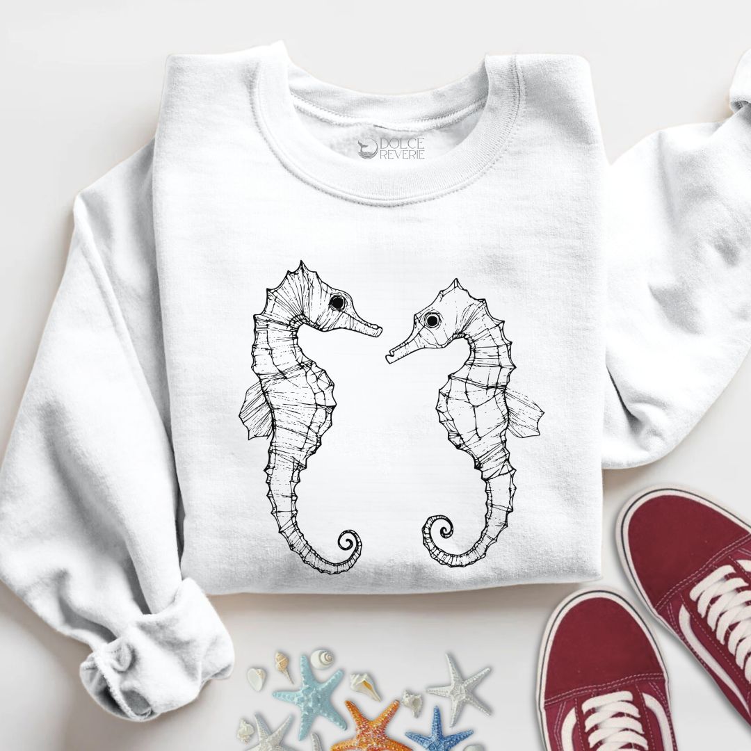 Seahorses Line Art Sweatshirt