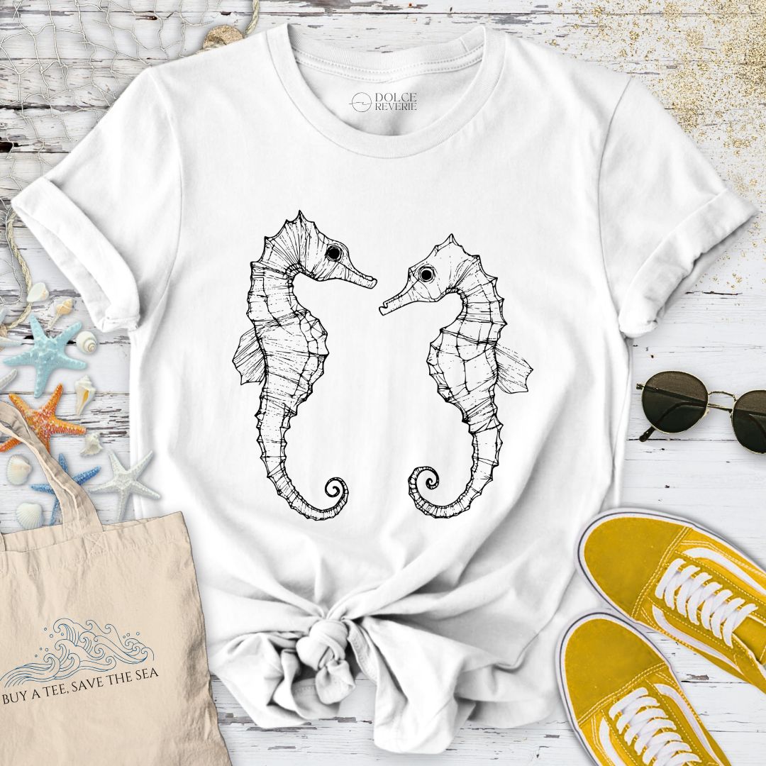 Seahorses Line Art T-Shirt