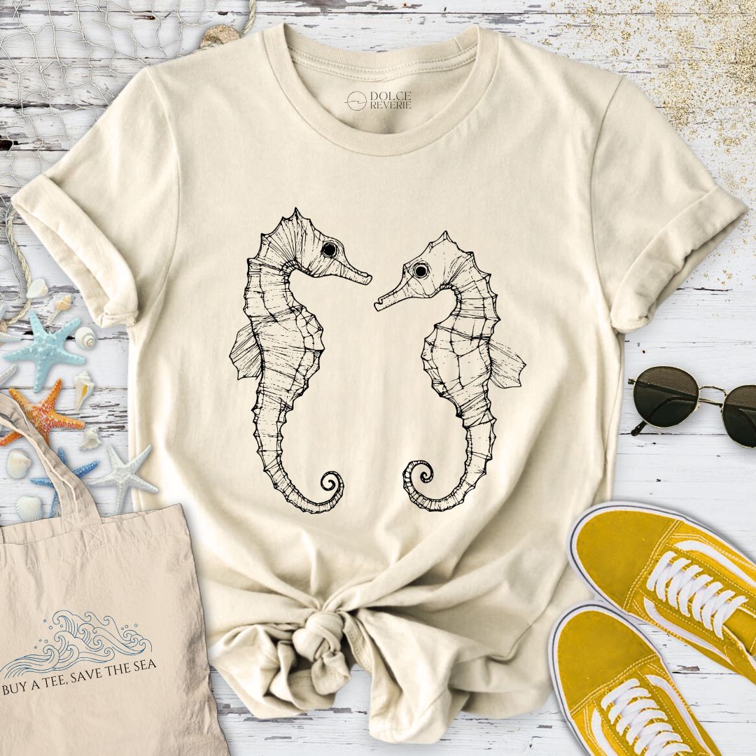 Seahorses Line Art T-Shirt
