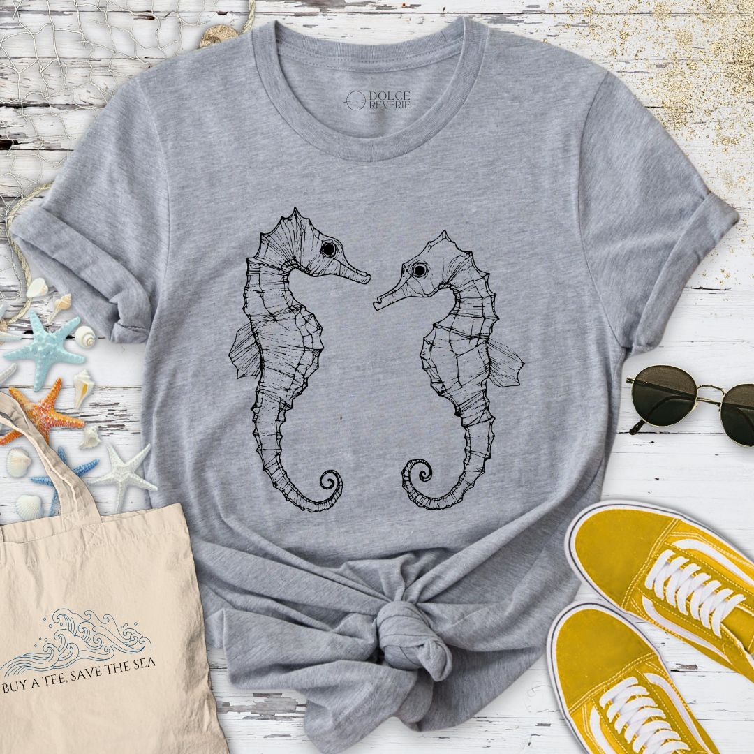 Seahorses Line Art T-Shirt