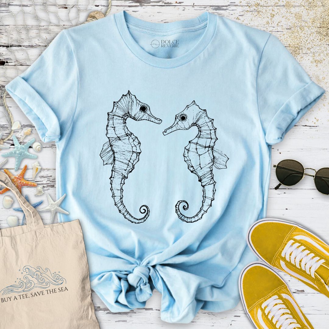 Seahorses Line Art T-Shirt