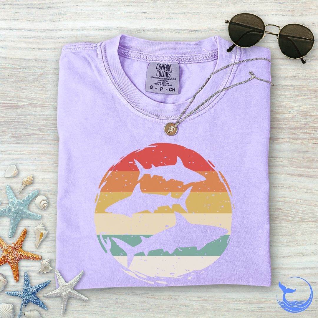 Retro Sharks Comfort Colors T-Shirt