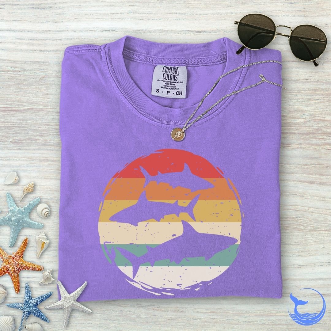 Retro Sharks Comfort Colors T-Shirt