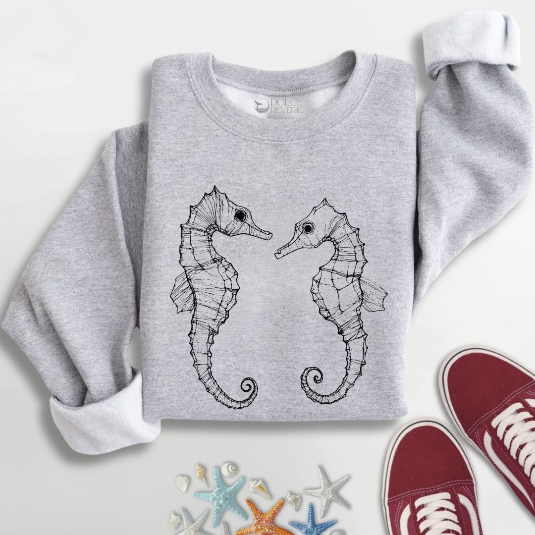 Seahorses Line Art Sweatshirt