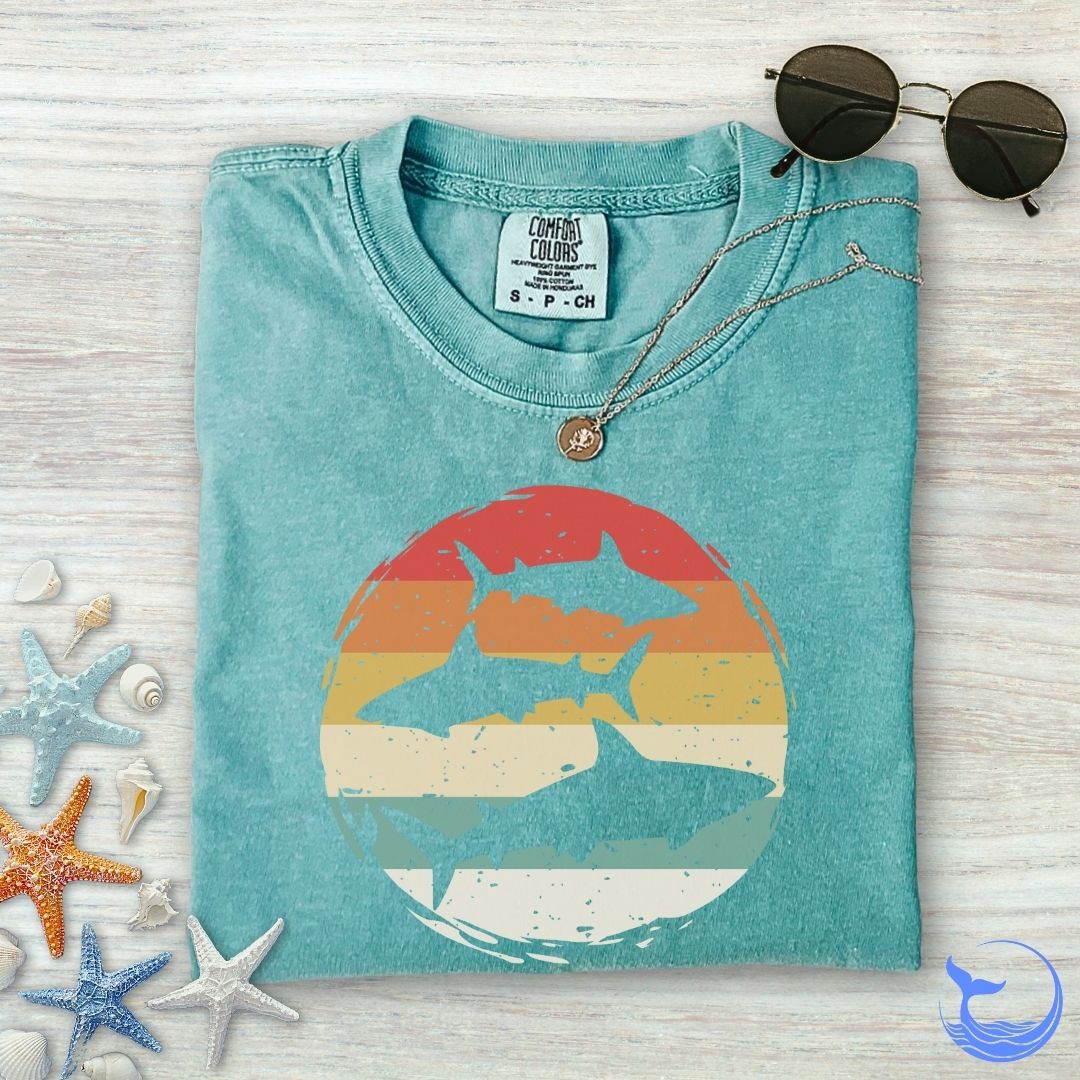 Retro Sharks Comfort Colors T-Shirt