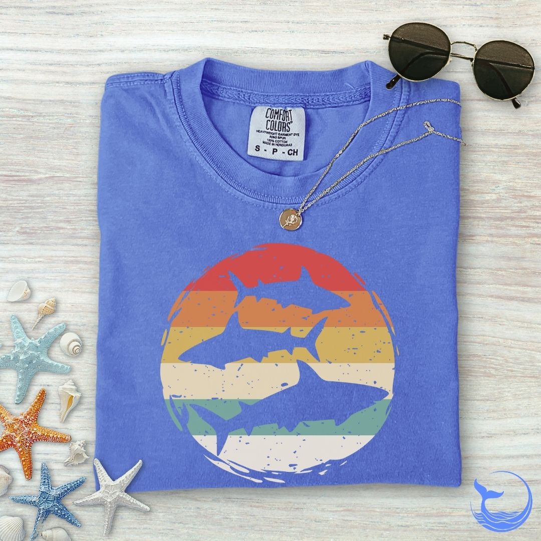 Retro Sharks Comfort Colors T-Shirt