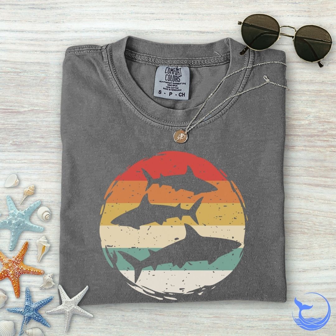 Retro Sharks Comfort Colors T-Shirt