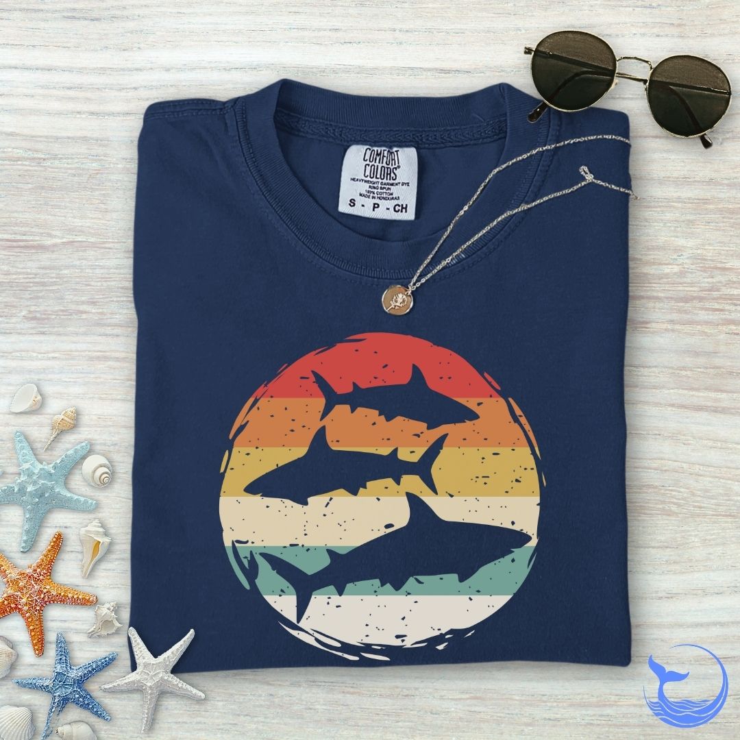 Retro Sharks Comfort Colors T-Shirt