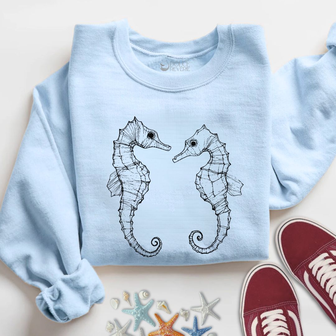 Seahorses Line Art Sweatshirt