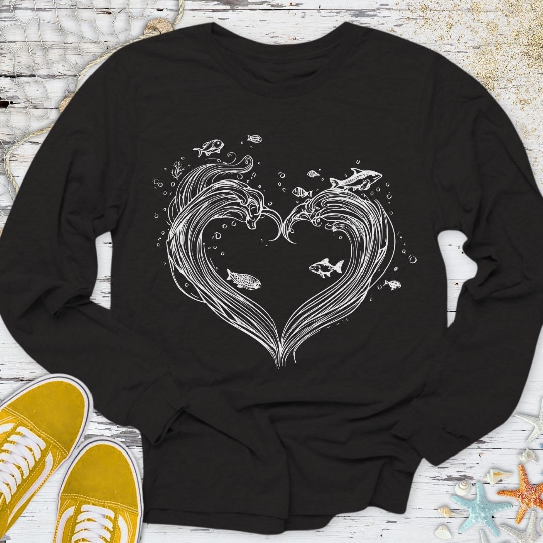 Wave Heart Long Sleeve Tee