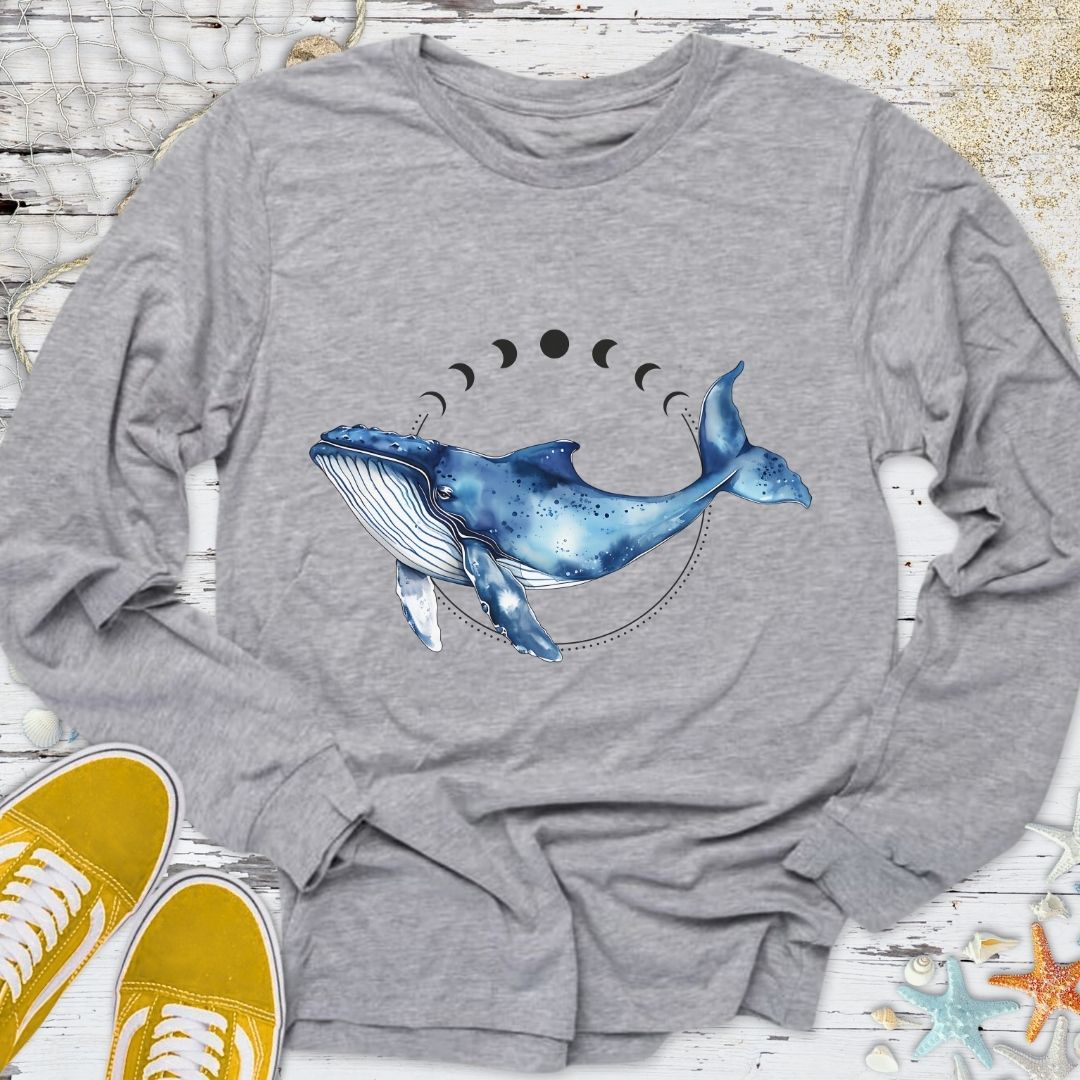 Moon Whale Long Sleeve Tee