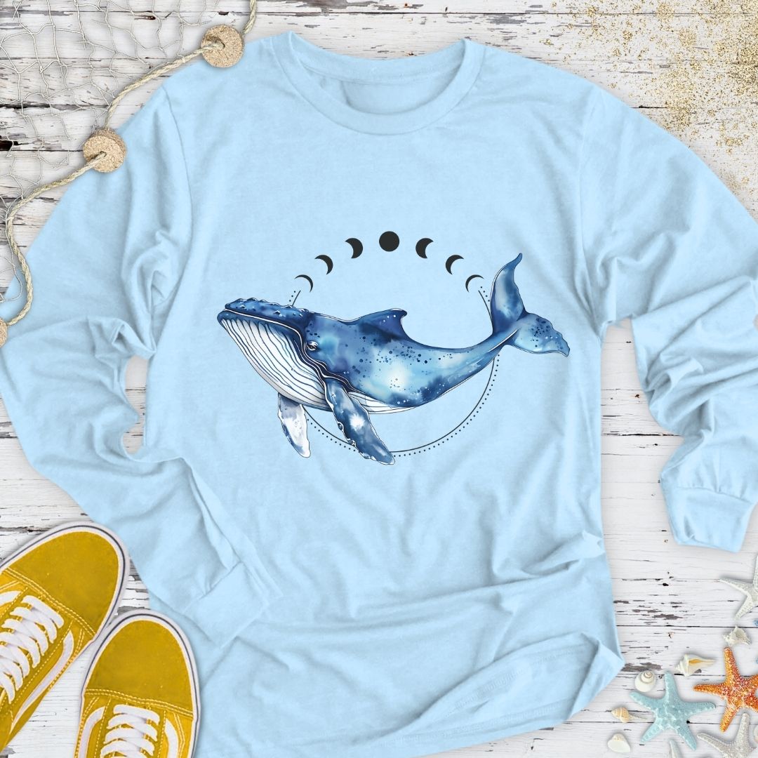 Moon Whale Long Sleeve Tee