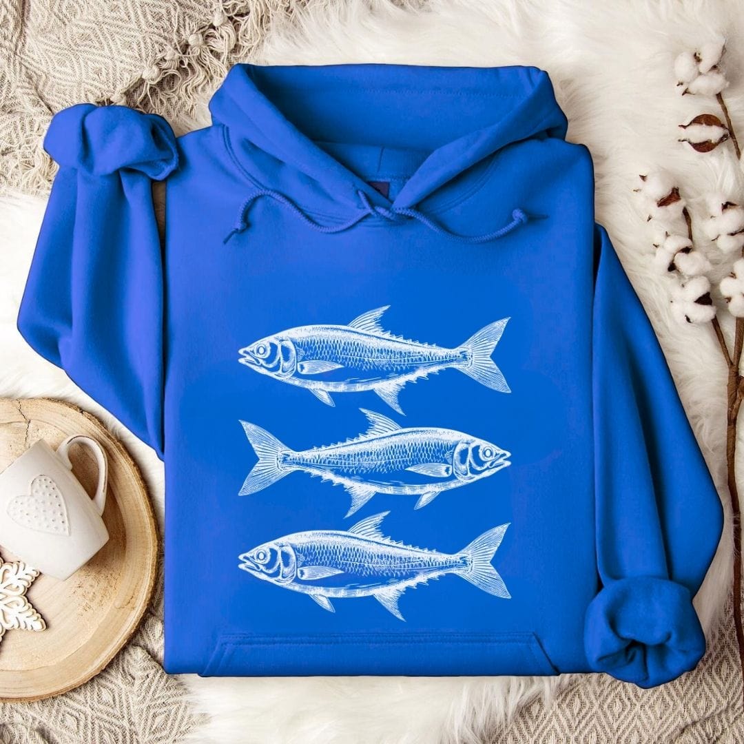 3 Sardines Hoodie Royal / S