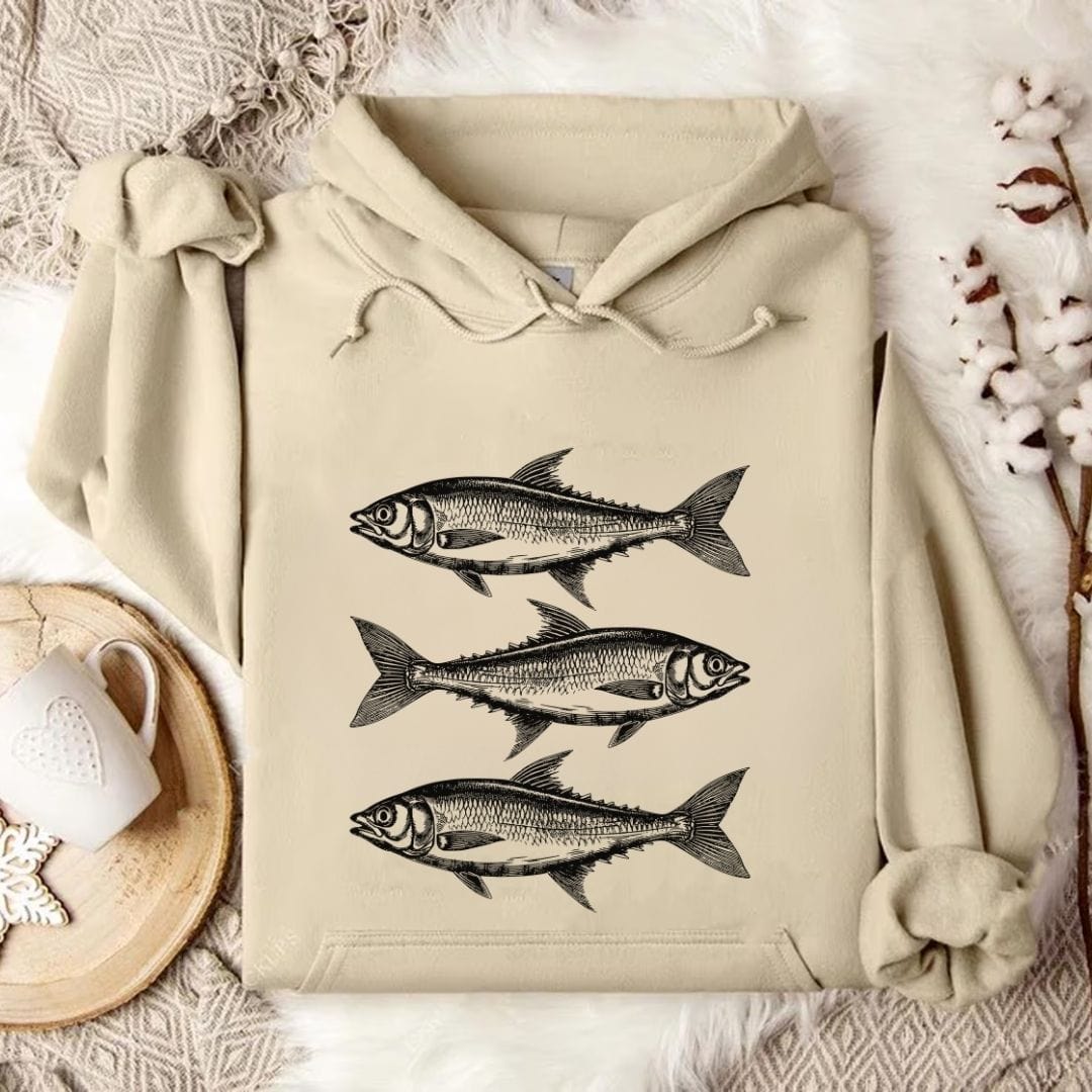 3 Sardines Hoodie Sand / S