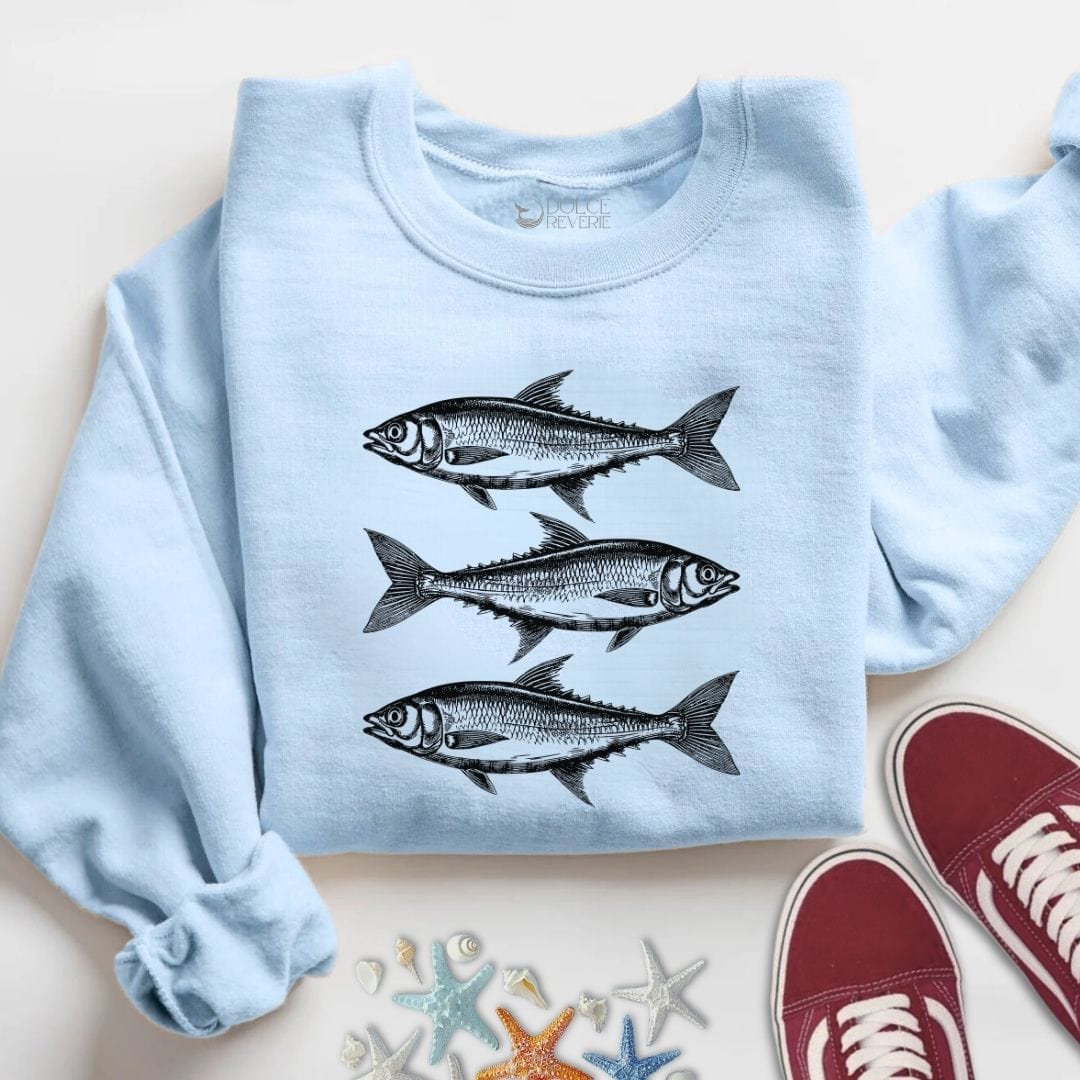 3 Sardines Sweatshirt S / Light Blue