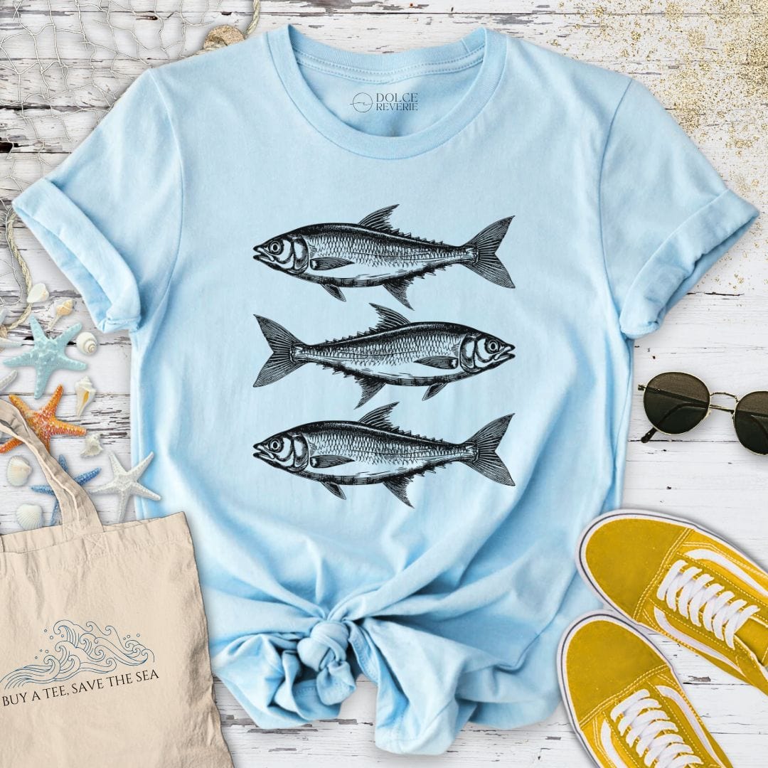 3 Sardines T-Shirt Light Blue / S