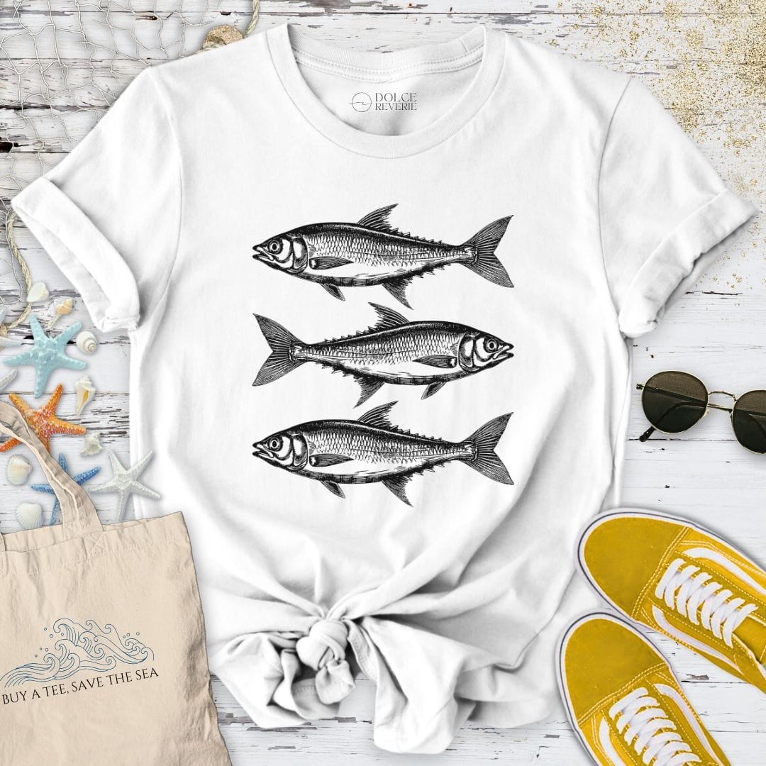 3 Sardines T-Shirt White / S