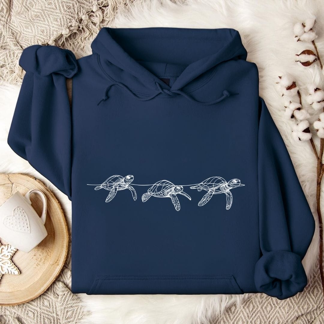 3 Turtles Hoodie Navy / S