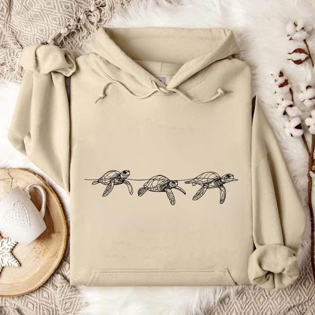 3 Turtles Hoodie Sand / S