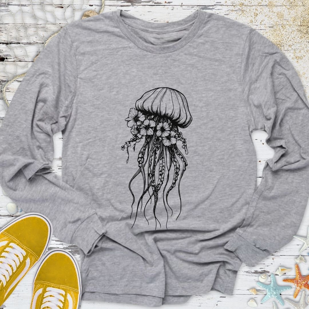 Floral Jellysfish Long Sleeve Tee