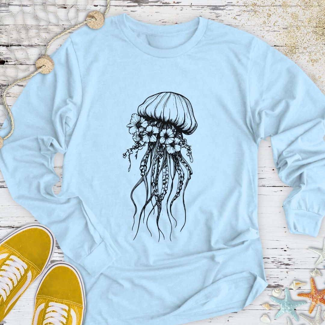Floral Jellysfish Long Sleeve Tee