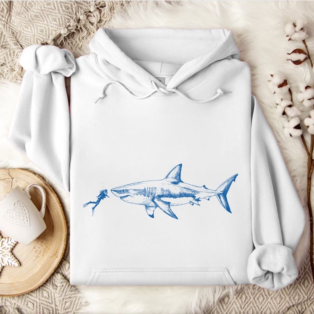 Diving With a Shark Hoodie