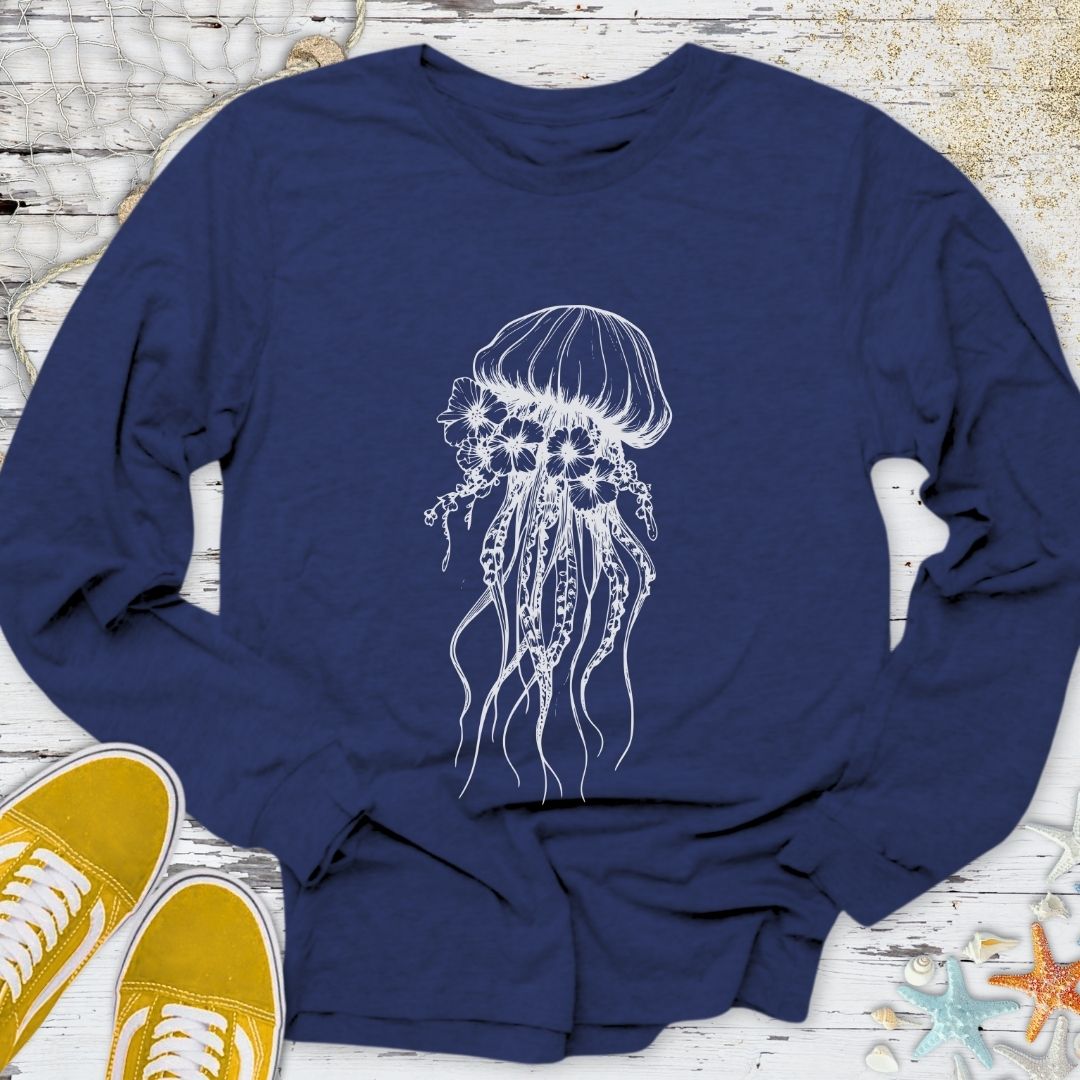 Floral Jellysfish Long Sleeve Tee