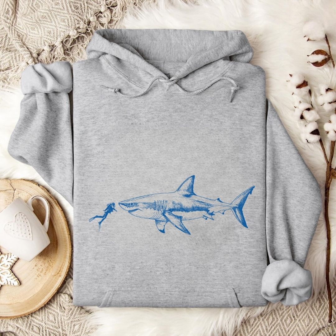 Diving With a Shark Hoodie