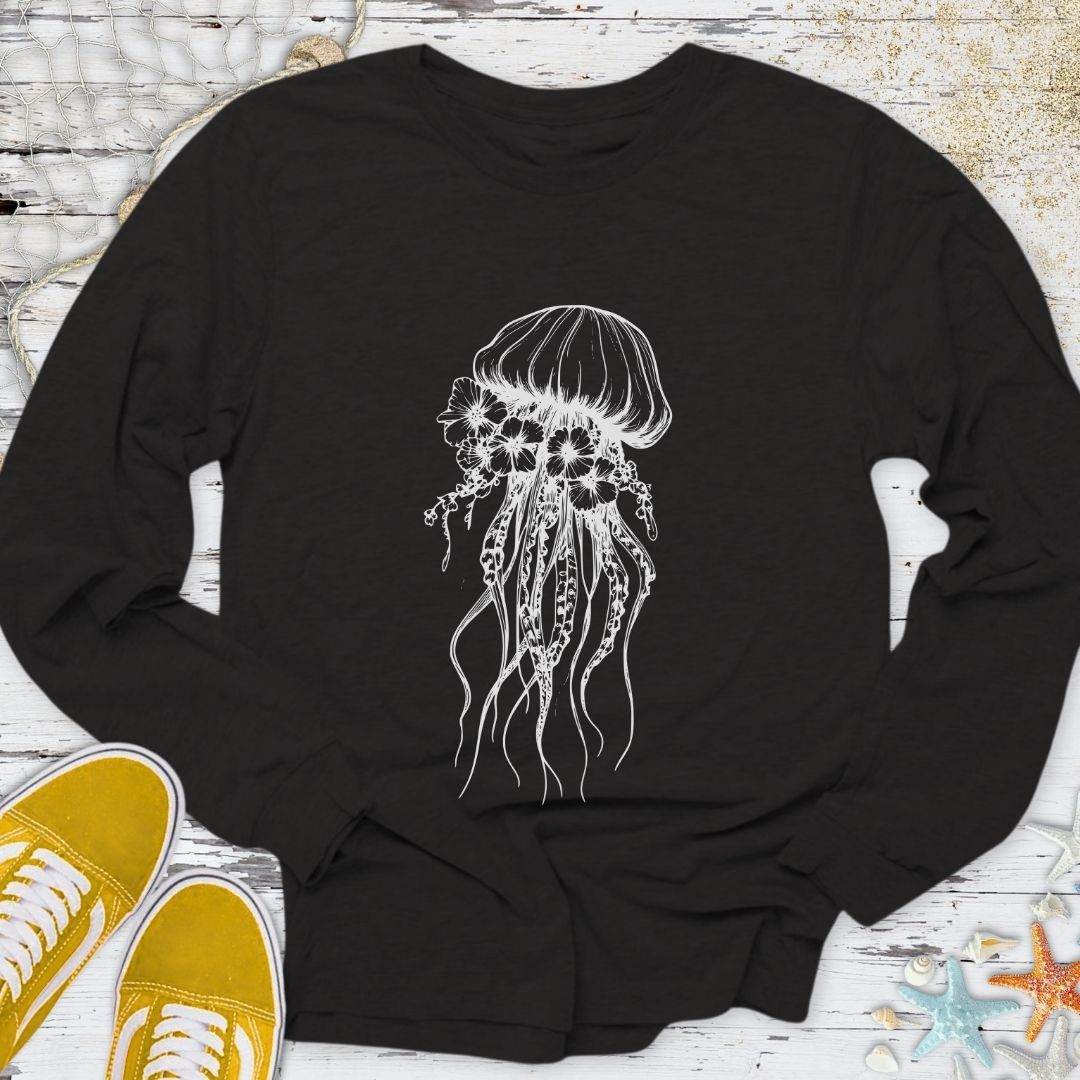 Floral Jellysfish Long Sleeve Tee
