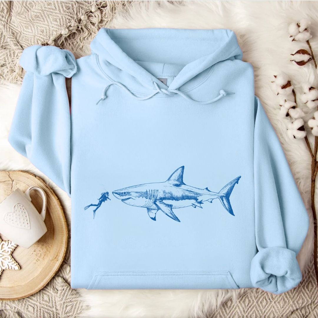 Diving With a Shark Hoodie