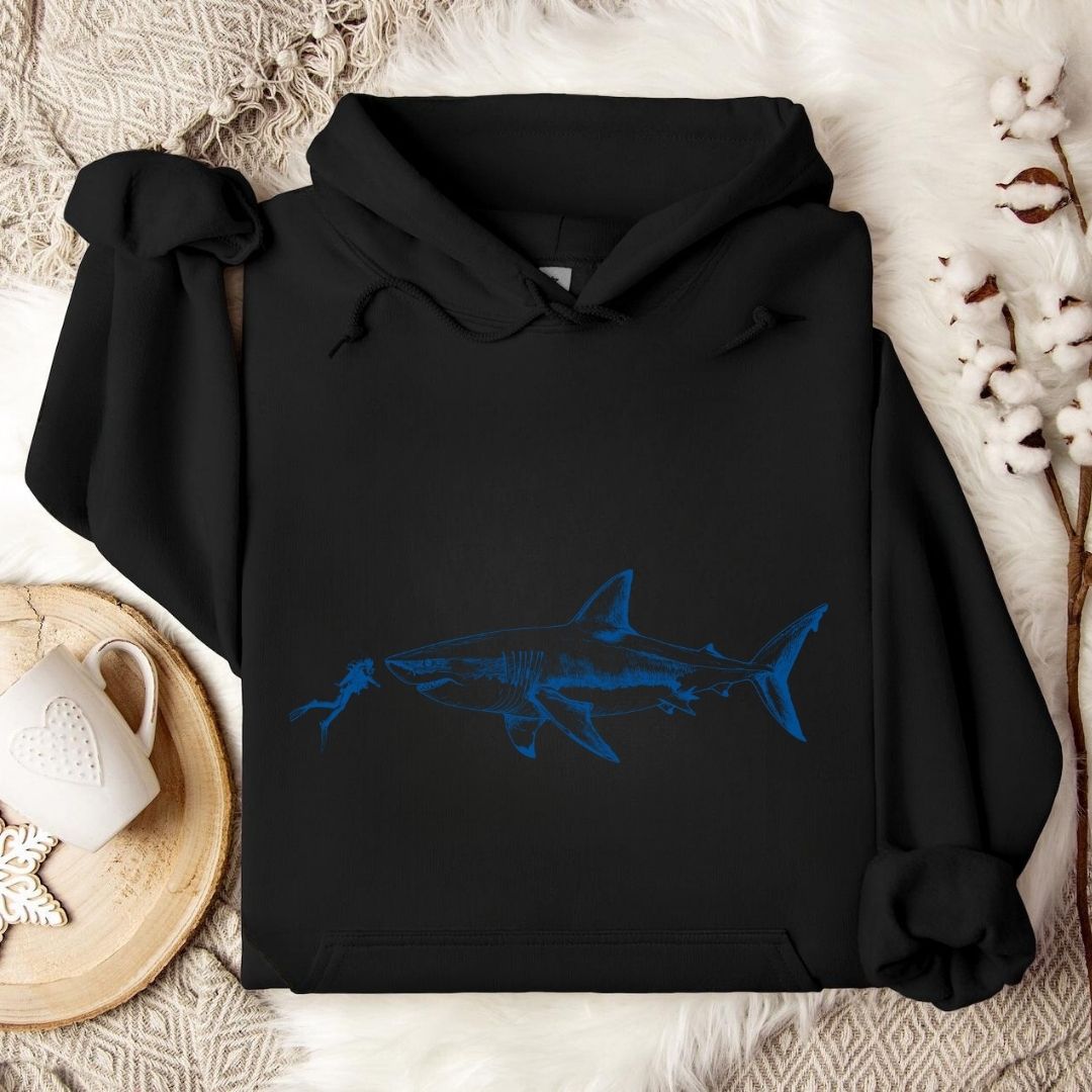 Diving With a Shark Hoodie