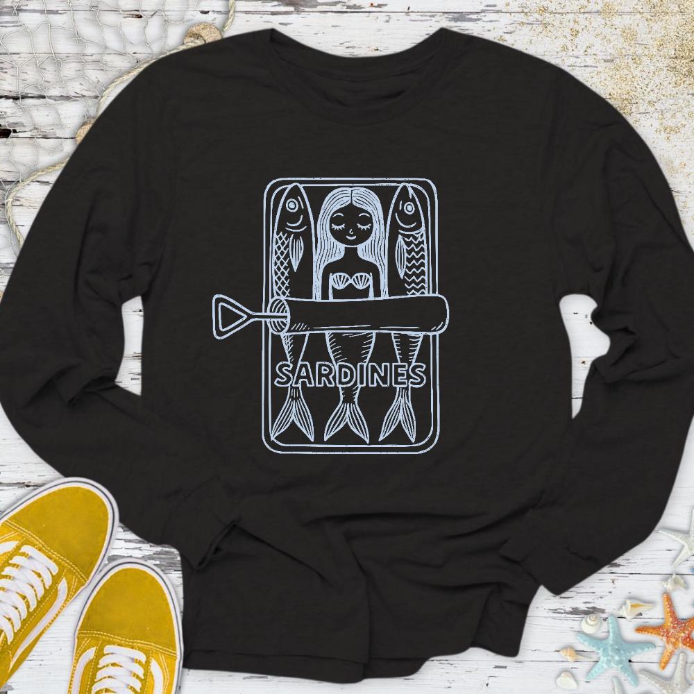 Mermaid Sardines Long Sleeve Tee