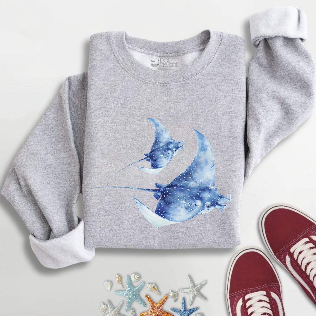 Watercolor Manta Rays Sweatshirt