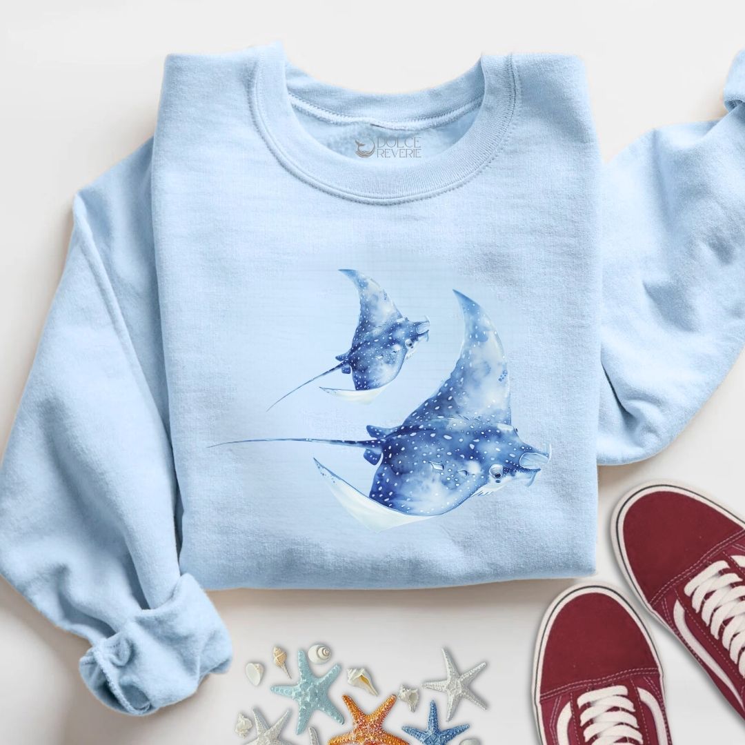 Watercolor Manta Rays Sweatshirt