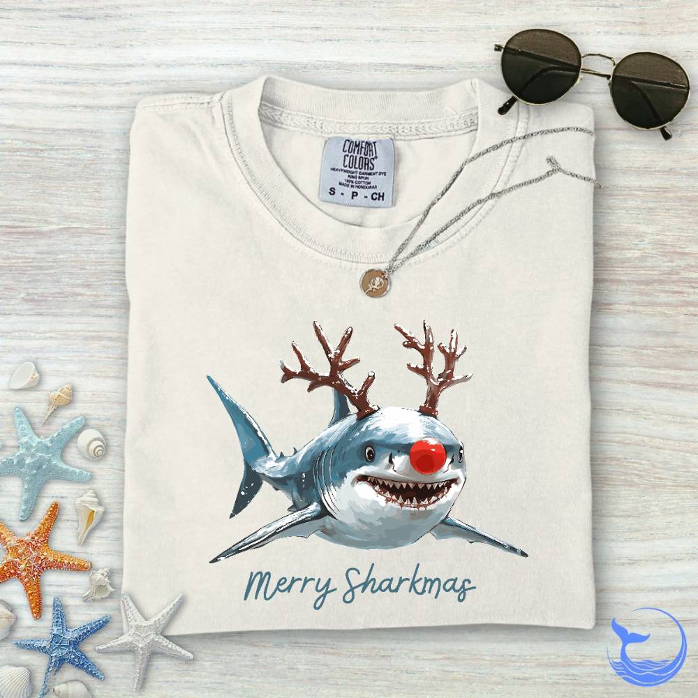 Merry Sharkmas Comfort Colors T-Shirt