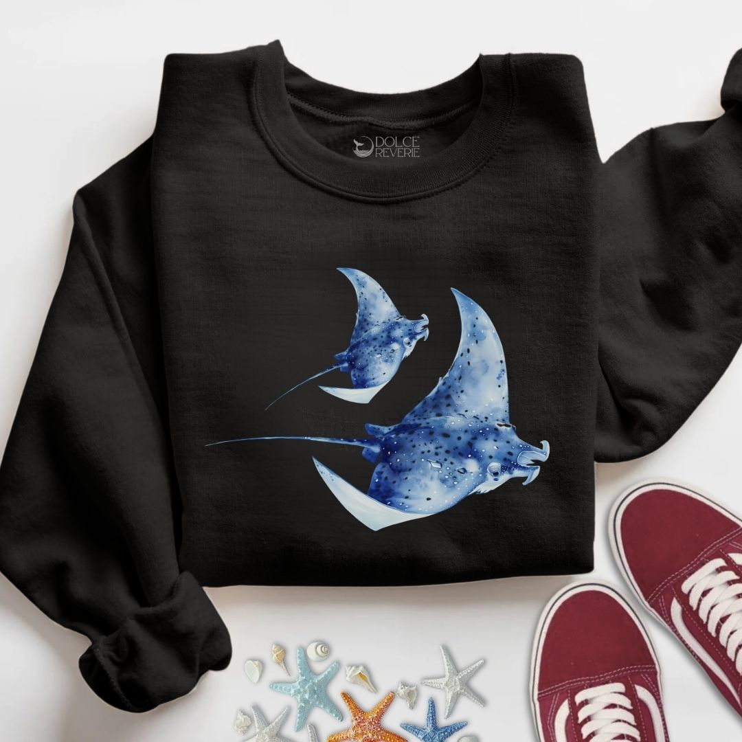 Watercolor Manta Rays Sweatshirt
