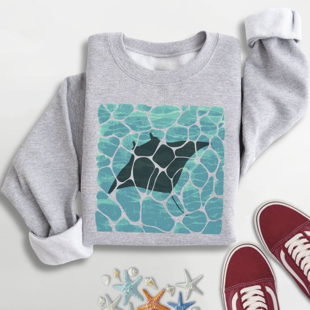 Swimming Manta Ray Sweatshirt