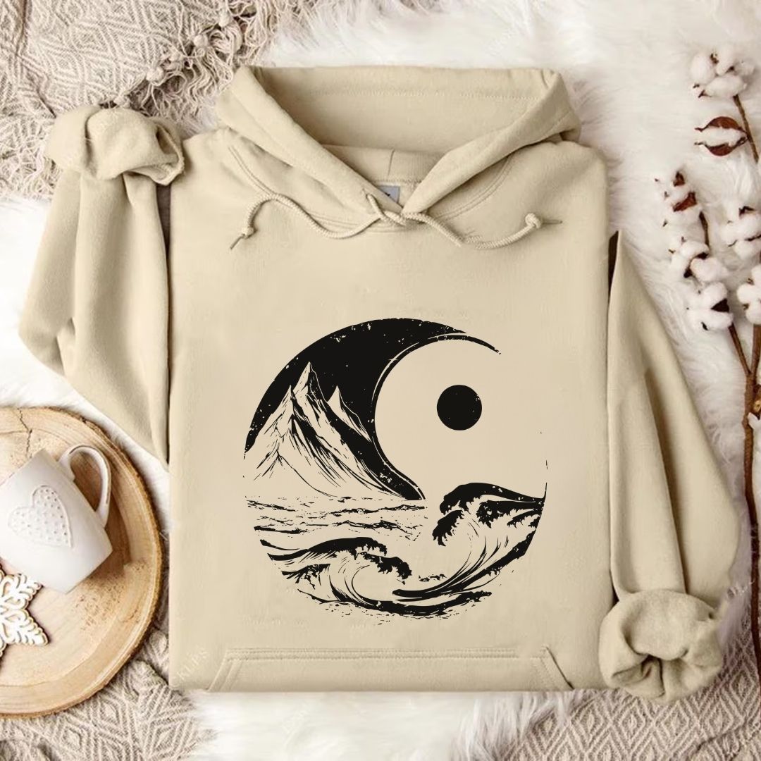 Ocean & Mountains Yin Yang Hoodie